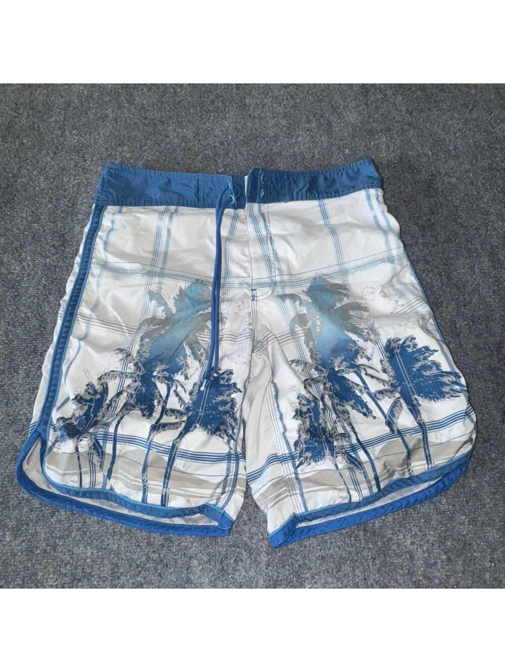Mossimo Supy Co Palm Tree Tropical Board Shorts Mens Lg 34 Vtg y2k 90s Rare